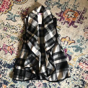 Pink Lily Plaid Draped Vest